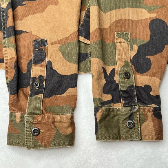 Madewell Northward Cropped Army Jacket in Cottontail Camo Sherpa Ed Brown XXS - Picture 14 of 17